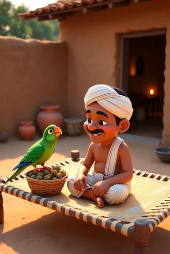 Farmer and Parrot Friendship Story 😥 #emotionalstory 😭 #parrot #farmer #chestnut #ai #moralstory