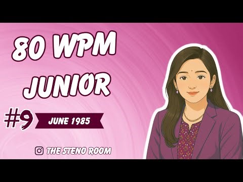 80 WPM English Dictation Practice | Junior Series | Pitman Stenography for GPSC / SSC