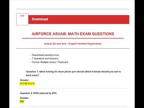 AIR FORCE ASVAB: MATH EXAM QUESTIONS 2026 ✈️🧮 Boost Your AFQT Score Fast 🚀💯