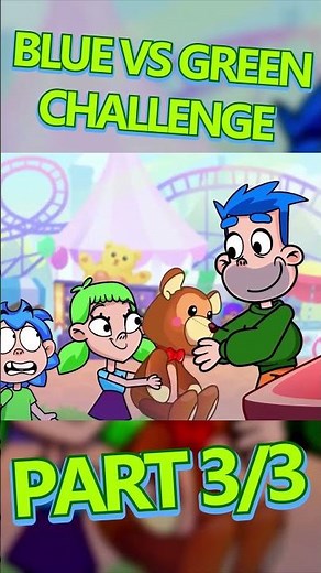 Brother and sister song 👦👧 Blue VS green siblings color challenge PART 3 🔵🟢 #forkids #preschool