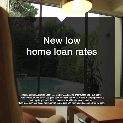 New low owner occupied home loan rates from 3.69% variable and comparison^ | Macquarie Bank
