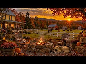 Peaceful Countryside in Autumn 🍂🐄 Firepit, Farm Animals & Relaxing Evening Sounds