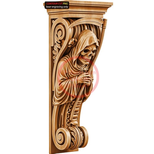 3D Illusion Grim Reaper Art for Laser Engraving | PNG Digital File | 6.3x14 Inches | Gf5bucks® - Etsy