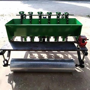 [Hot Item] Planting 4wheel Mini Tractor Machine Multi-Function Vegetable Seeder Agricultural 9-Row Garlic Planter Seeding Machine Flat Garlic Seeder
