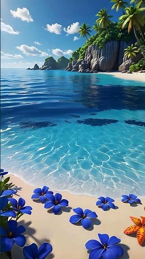 AI-Generated Tropical Paradise | Stunning 4K Beach Scenery & Relaxing Ocean Waves