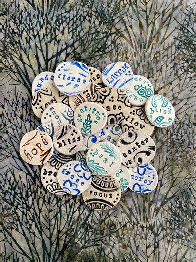 Blessing Tokens, Handmade Ceramic, Intentional Gift, Meditation, Altar Piece, Pocket Charm - Etsy