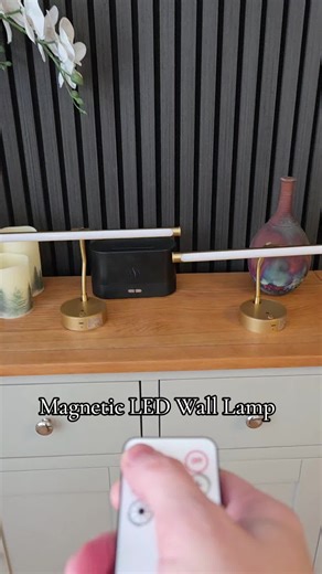 #Decor #lighting #tiktokmademebuyit #Home #fyp Magnetic LED Wall Lamp Base, USB Rechargeable Adjustable Desk Light with Remote Control, Three Color Modes, Ideal for Entryway, Living Room, Bedroom, Home Decor Light