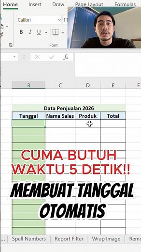 Tutorial Membuat Tanggal Otomatis di Microsoft Excel✨