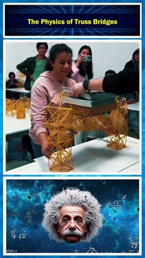 Why Triangles Make Bridges Stronger! 🌉🔺The Physics of Truss Bridges #physicsshorts
