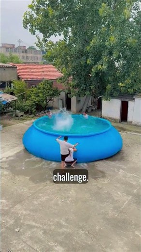 "We turned our tiny pool into a jumping challenge."