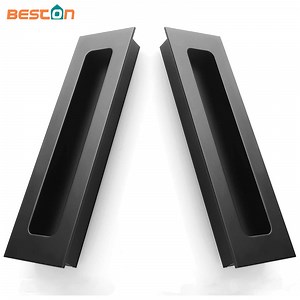 [Hot Item] Embedded Handles Black Rectangular Recessed Cabinet Flush Pull Concealed Handle