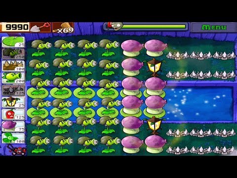 Plants vs Zombies • Gatling Pea + Spikerock vs All Out Zombies • Full Walkthrough HD [ 1080p ]