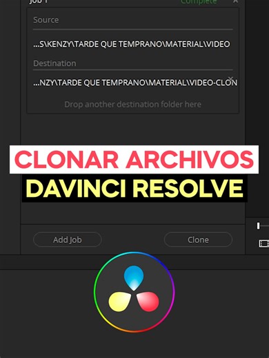 Tutorial DaVinci Resolve: Herramienta Clonar archivos. Aprende a Clonar archivos de una manera segura y confiable. #davinciresolvetutorial #davinciresolve #colorgradig #edicion #tutorial