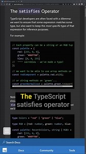 14K views · 210 reactions | TypeScript Satisfies Operator Can Be Very Useful | Thom Code | Facebook