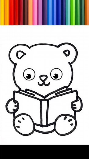 🌈 Desenhar, pintar e colorir um urso para crianças.⭐#189