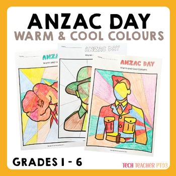 ANZAC Day Art Activity | Warm and Cool Colours Grades 1 2 3 Fast Finisher HASS