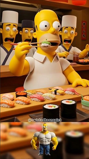 The Simpson Family's Awkward Sushi Adventure in Japan! #thesimpsons #simpsons #cartoon #memes