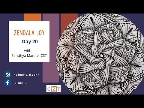 ZENDALA JOY Day 20 - String 4, exploring Zentangle® and Mandala