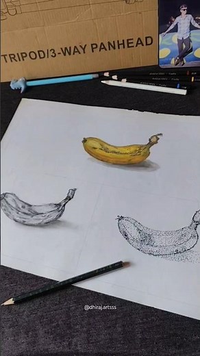 Banana Drawing Transition🍌 | Sketch to Realistic Color #drawing #trending #shorts #viral #song