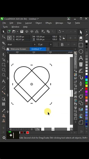Heart Shape Design in coreldraw #shorts #digigraphix #coreldraw