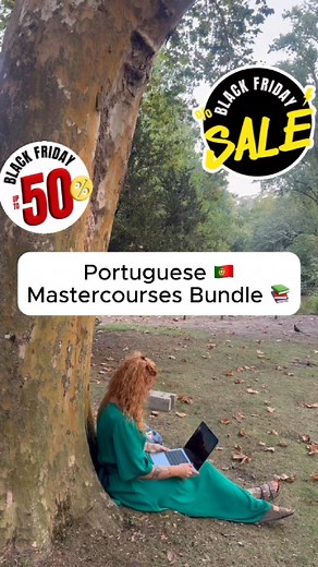 🖤 BLACK FRIDAY IS HERE! 🖤 🇵🇹 Registrations for my Portuguese Mastercourses are officially OPEN, but only until Sunday! This is your once-a-year chance to finally start learning Portuguese with the BIGGEST discount of the year! 🎉 💻 Learn from anywhere, anytime, at your own pace ♾️ Lifetime access to all lessons 👥 Join a community of 5,000 students worldwide 🎓 Learn from a qualified teacher with 20 years of experience If you’ve been waiting for the perfect moment to begin… this is it. Afte