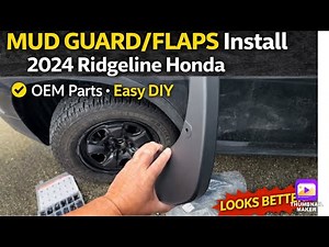 MUD GUARD/FLAPS Install 2024 Ridgeline Honda. OEM parts. Easy DIY. LOOKS BETTER!