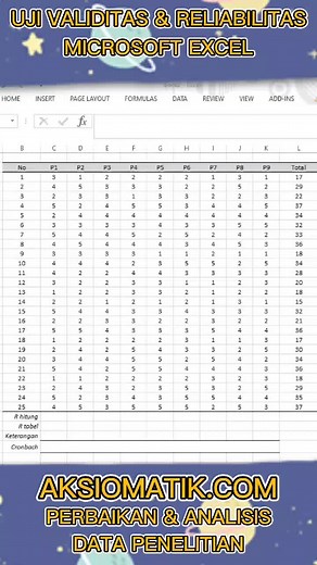 UJi VALIDITAS & RELIABILITAS #skripsi #tesis #kuliah #wisuda #olahdata #exceltips