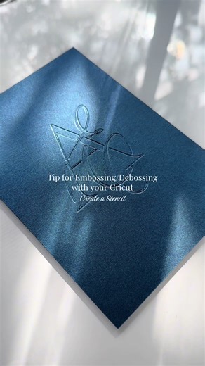 Replying to @Abigail How & why creating Stencils with your Cricut is the best option for the Emboss/Debossing operation! ✨Materials linked on my LTK! #diywedding #weddingdiy #cricutmaker #embossing #deboss