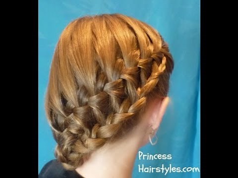 Stacked Waterfall Braid Side Ponytail Hairstyle For School