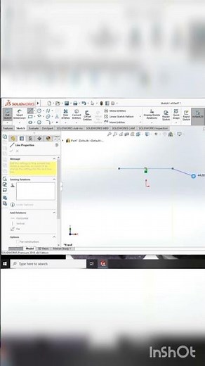 تعلم السوليدوركس في ثواني، Learn how to draw line on the solidworks during seconds #drawing #line