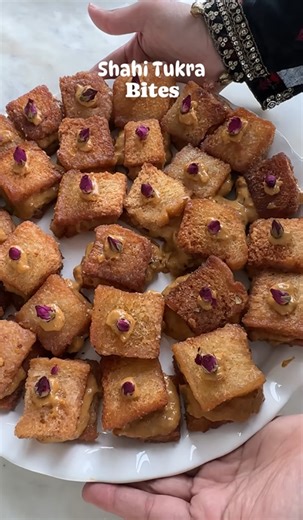 Shahi tukra bites 👑🍰 The royal dessert in bite-sized form that melts in your mouth 😭✨
