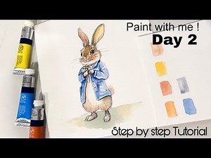Bunny-Watercolor Painting Tutorial | Wet-on-Dry & Dry-on-Dry Technique