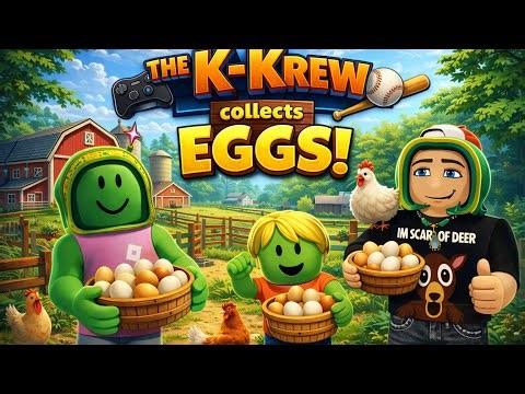 The K-Krew Feeds Chickens,Rabbits, And gathers eggs!
