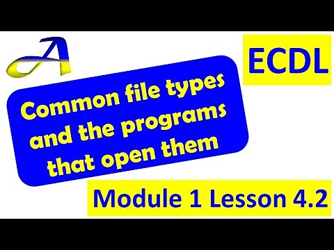 Common file types and the programs that open them Lesson 4.2 ECDL/ICDL Module 1, Computer Essentials