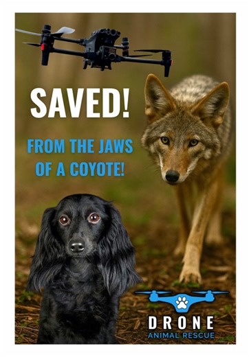 DACHSHUND SAVED FROM THE JAWS OF A COYOTE! 🐕🐺🚁 Whiskey was found just in time by one of our trusted Drone Animal Rescue pilots from Natural State Drone Solutions. ⏰ 🎥 Watch this intense rescue unfold — a real-life example of how drone pilots are saving the lives lost pets. 🐾❤️ #pets #animals #animalrescue #fyp #foryou