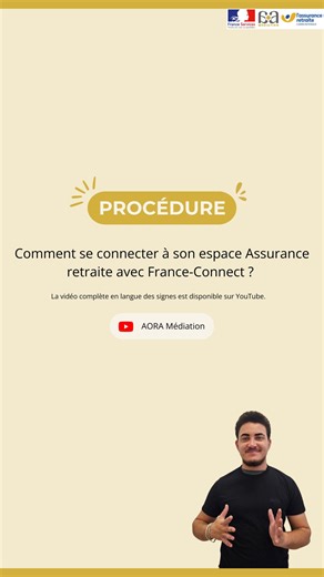 🔑 Découvrez comment se connecter facilement à votre assurance retraite grâce à FranceConnect ! 🎬 Nouvelle vidéo en LSF disponible dès maintenant sur YouTube. 🌐 Retrouvez le lien direct : https://youtu.be/H1RAlrCqSVI et suivez pas à pas la procédure ! #assuranceretraite #AssuranceRetraite #lsf #LSF #FranceServices #franceservices | AORA Médiation