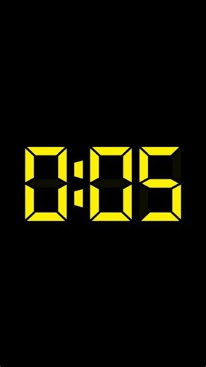 SILENT - 5 Second Countdown Timer - LCD Bold - Yellow