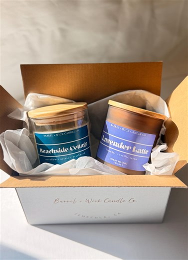 Scented Soy Candle Gift Set Bundle, Lavender   Beach Cottage, Personalized Luxury Candle Jars, Non Toxic Coastal Home Scent - Etsy