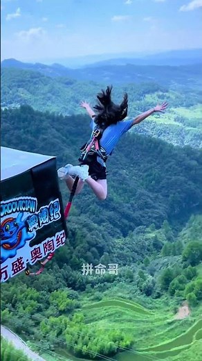 Howling cliff wind and elastic cord vibration pure unedited ASMR:Asmr Bungee Jumping