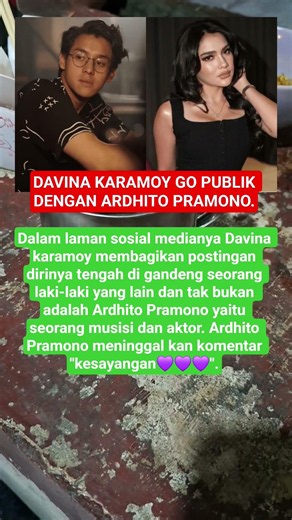DAVINA KARAMOY GO PUBLIK DENGAN ARDHITO PRAMONO.#viral #davinakaramoy #ardhitopramono
