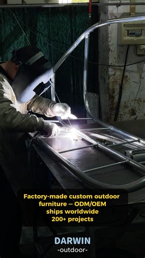 Darwin furniture Factory | Chaise longue in production.#outdoorfurniture #factory #shorts