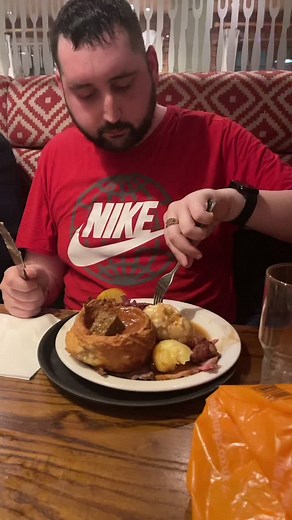 Traditional British Meal with Yorkshire Pudding