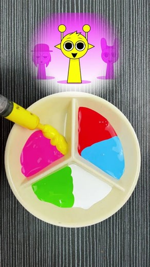 Sprunki colour mixing with Simon, Sky, Pinki #satisfying #art #colourmixing #sprunki