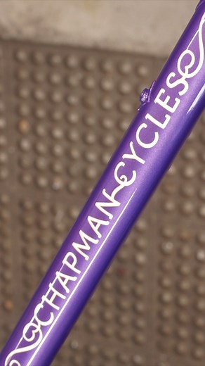 I have a little Roland vinyl cutter that isn't perfect but neither am I so we're great for each other. Painting the base, masking, painting the inside color, masking, painting the outline color, removing the vinyl, clearcoating , polishing, and waxing. That's it! #bicyclepainting #nodecals #plumcrazy #chapmancycles | Chapman Cycles