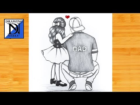 How to draw a father and daughter || Pencil drawing tutorial || Father and daughter Drawing
