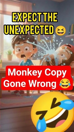 When a Monkey Copies You 😂🐒 | Funny Short#shorts #funny #trending#englishcartoon#english