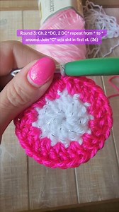 Peppermint Swirl Beanie Round 3: Ch.2, * DC, 2 DC * Repeat from * to * around. Join "C" w/a slst in first st. (36) | My Knotty Hobby