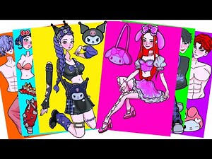 OMG! Rumi & Zoey Turn into KUROMI, MY MELODY & HELLO KITTY – KPOP DEMON HUNTERS | Sticker Book DIY