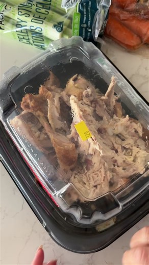 Rotisserie chicken pho is still one of my favorite easy pho hacks. Ingredients: Rotisserie chicken 12 cups of water 1/2 onion 2 large slices of ginger Chicken Pho Soup Base or Chicken bouillon 10 pcs of star anise 2 tbsp rock sugar 2-3 tbsp fish sauce (optional and to taste) 2 carrots 4 stalks celery 1 can quail eggs (optional) 2 bags of pho, rice noodles Condiments: Cilantro, green onions, white onions, lime, bean sprouts, hoisin sauce, sriracha, garlic oil, chili oil and basil. Shred the chick