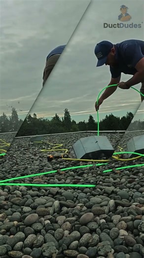 Rooftop views clean vents! Strata system running smooth! #DuctDudes #FallCleaning #Satisfy #shorts